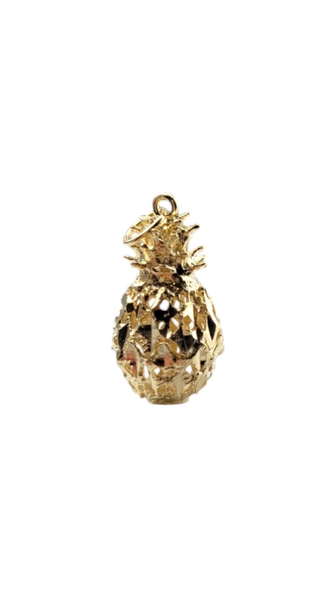 14 Karat Yellow Gold Diamond Cut Pineapple Charm #20859 For Sale