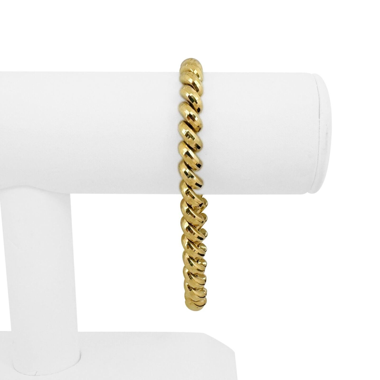 14k Gelbgold 14,4g Diamantschliff 7mm San Marco Gliederarmband Peru 8