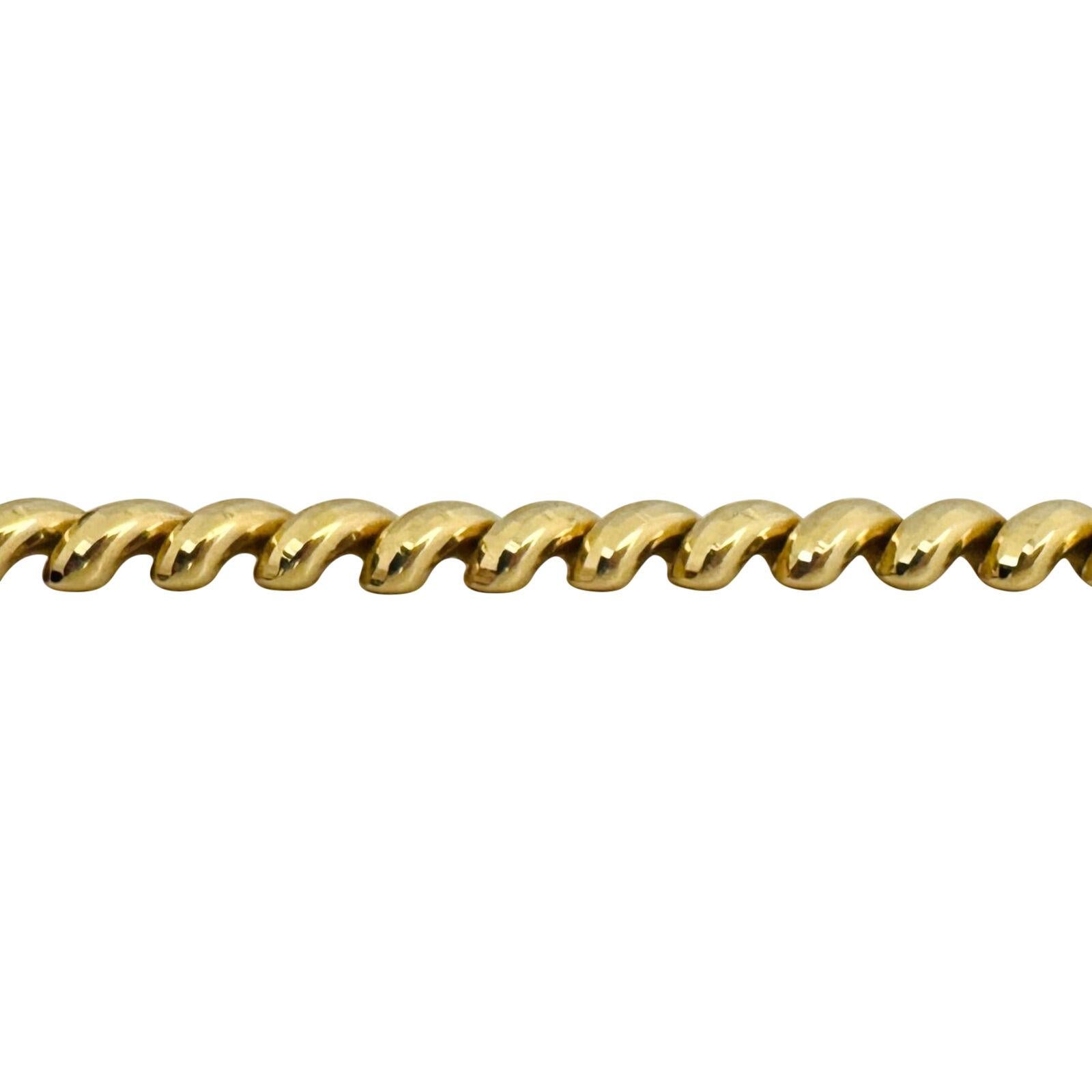 14 Karat Gelbgold Diamantschliff San Marco Gliederarmband Peru im Zustand „Gut“ in Guilford, CT