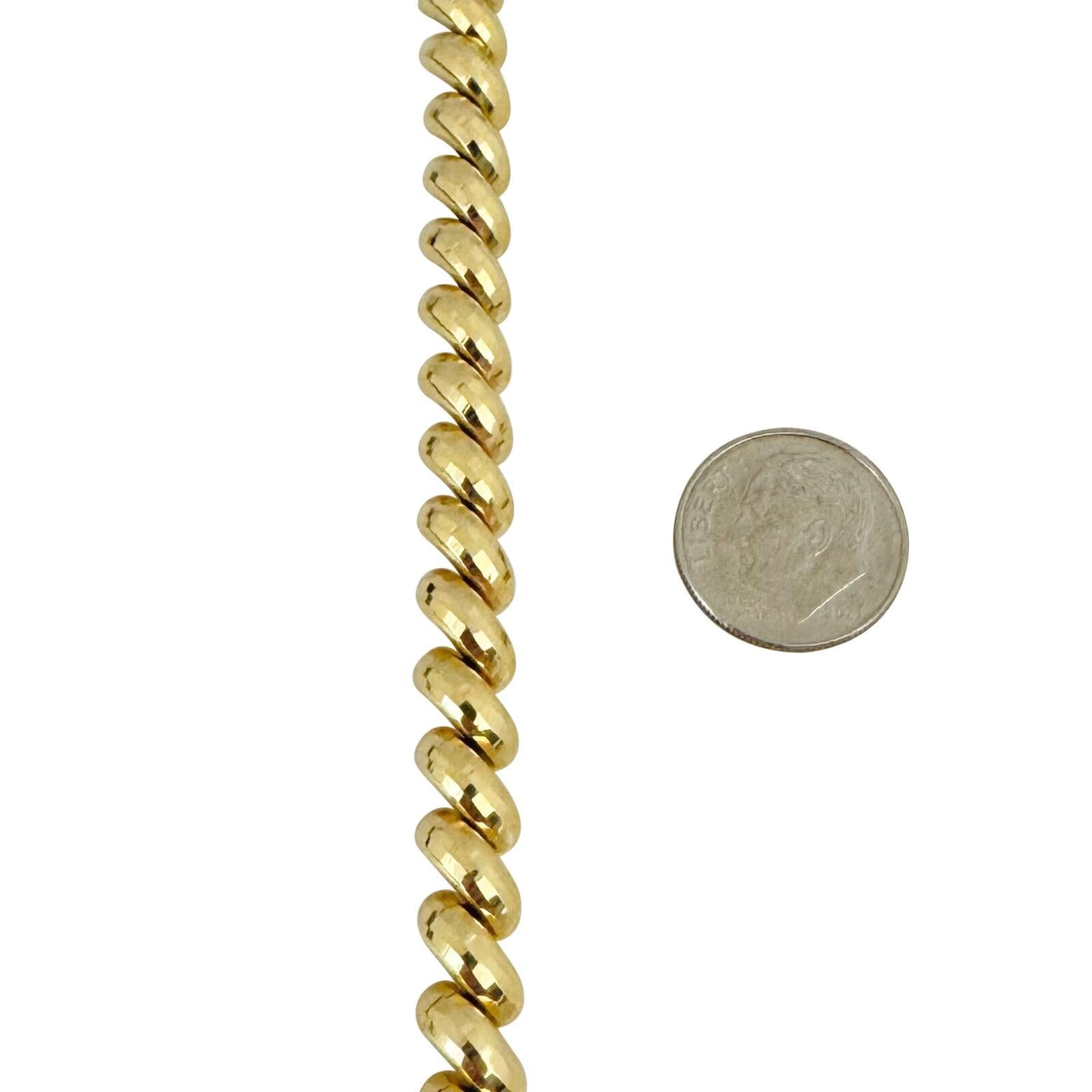 14 Karat Gelbgold Diamantschliff San Marco Gliederarmband Peru für Damen oder Herren