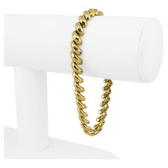 Bracciale A Link San Marco in oro giallo 14 carati con taglio a diamante, Perù