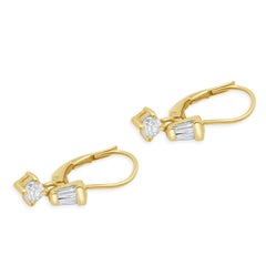 14 Karat Yellow Gold Diamond Drop Earrings