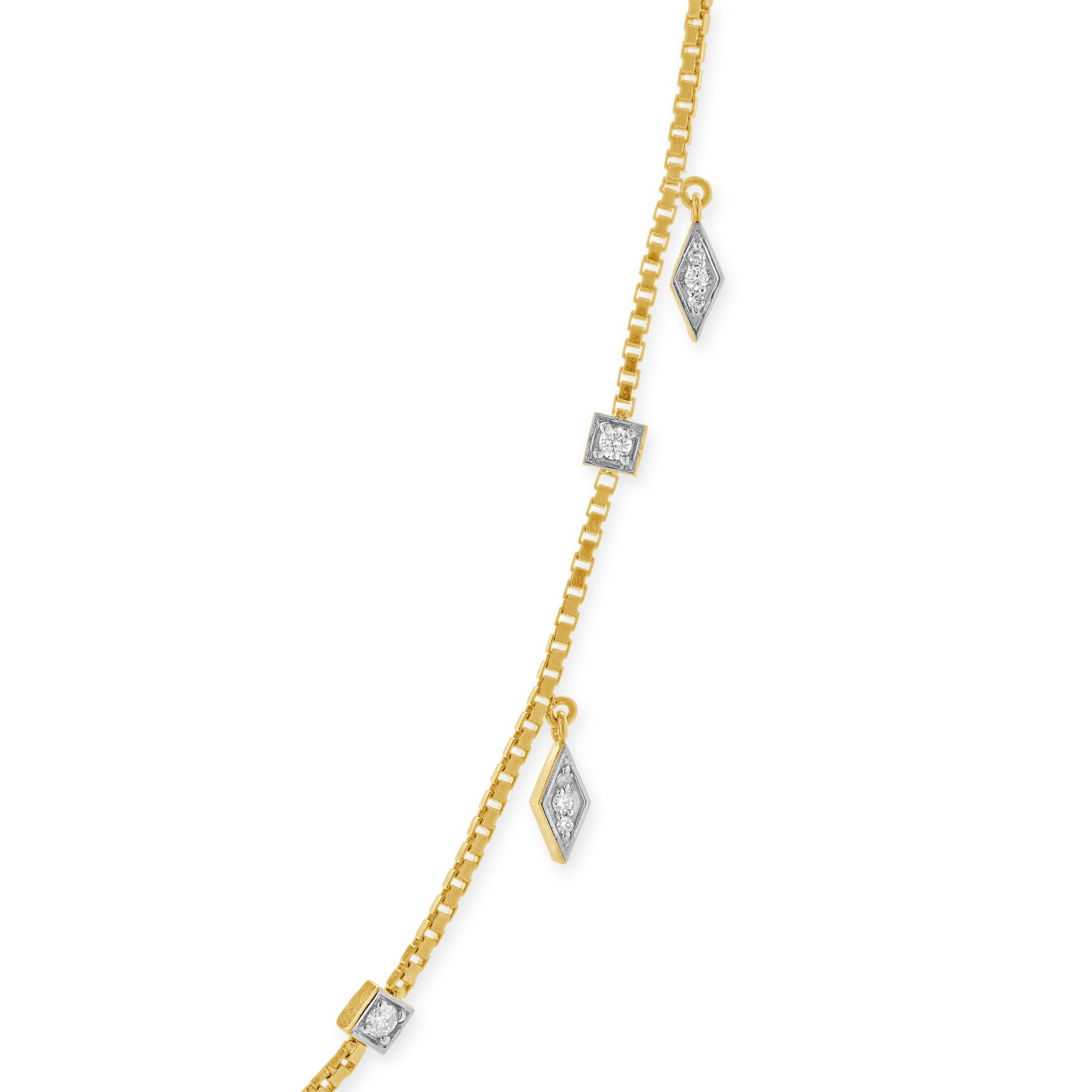 Designer: custom
Material: 14K yellow gold
Diamonds: round brilliant cut = 0.50cttw
Color: H
Clarity: SI1
Dimensions: necklace measures 18-inches in length 
Weight: 9.80 grams
