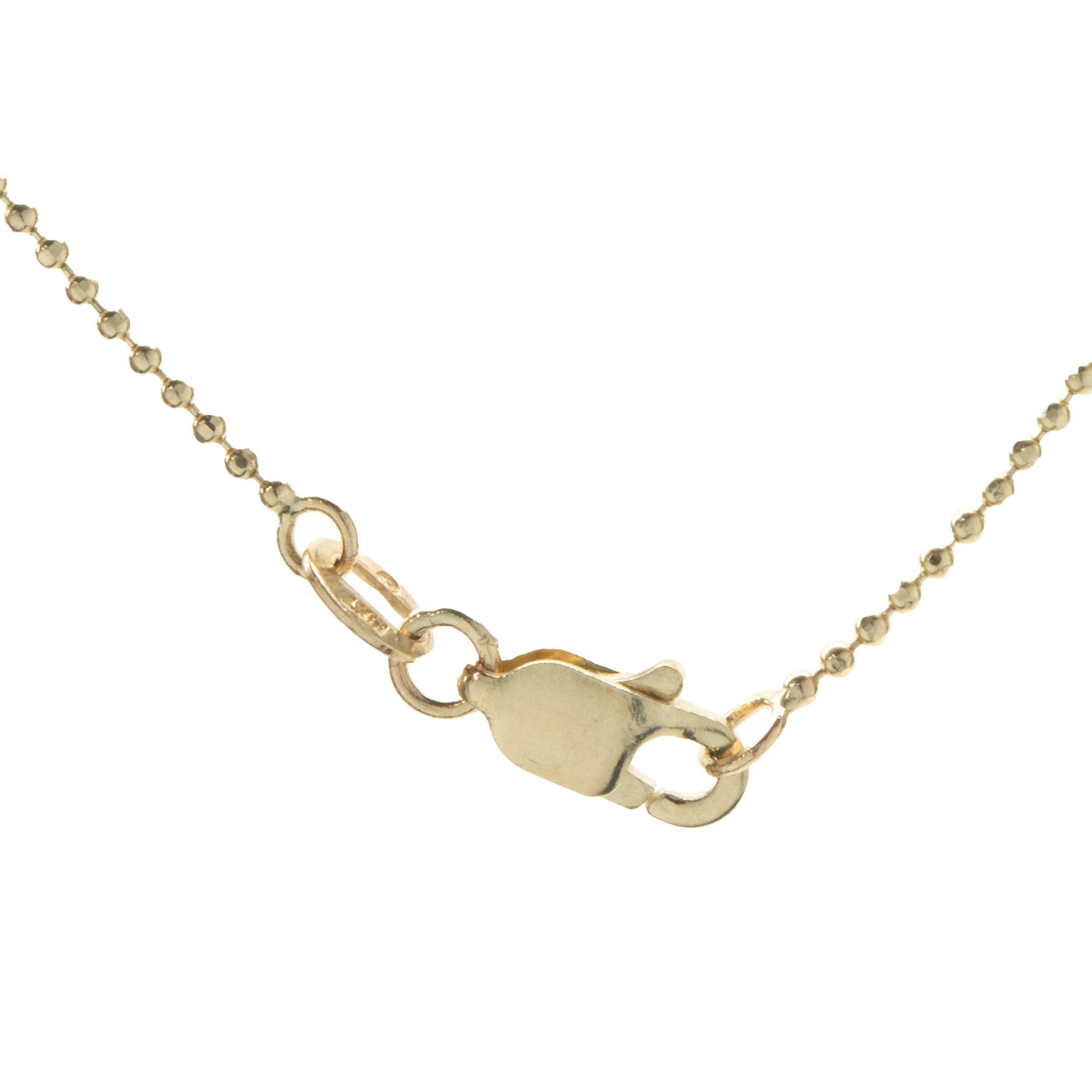 14 Karat Yellow Gold Diamond E Necklace In Excellent Condition For Sale In Scottsdale, AZ
