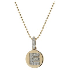 14 Karat Yellow Gold Diamond E Necklace