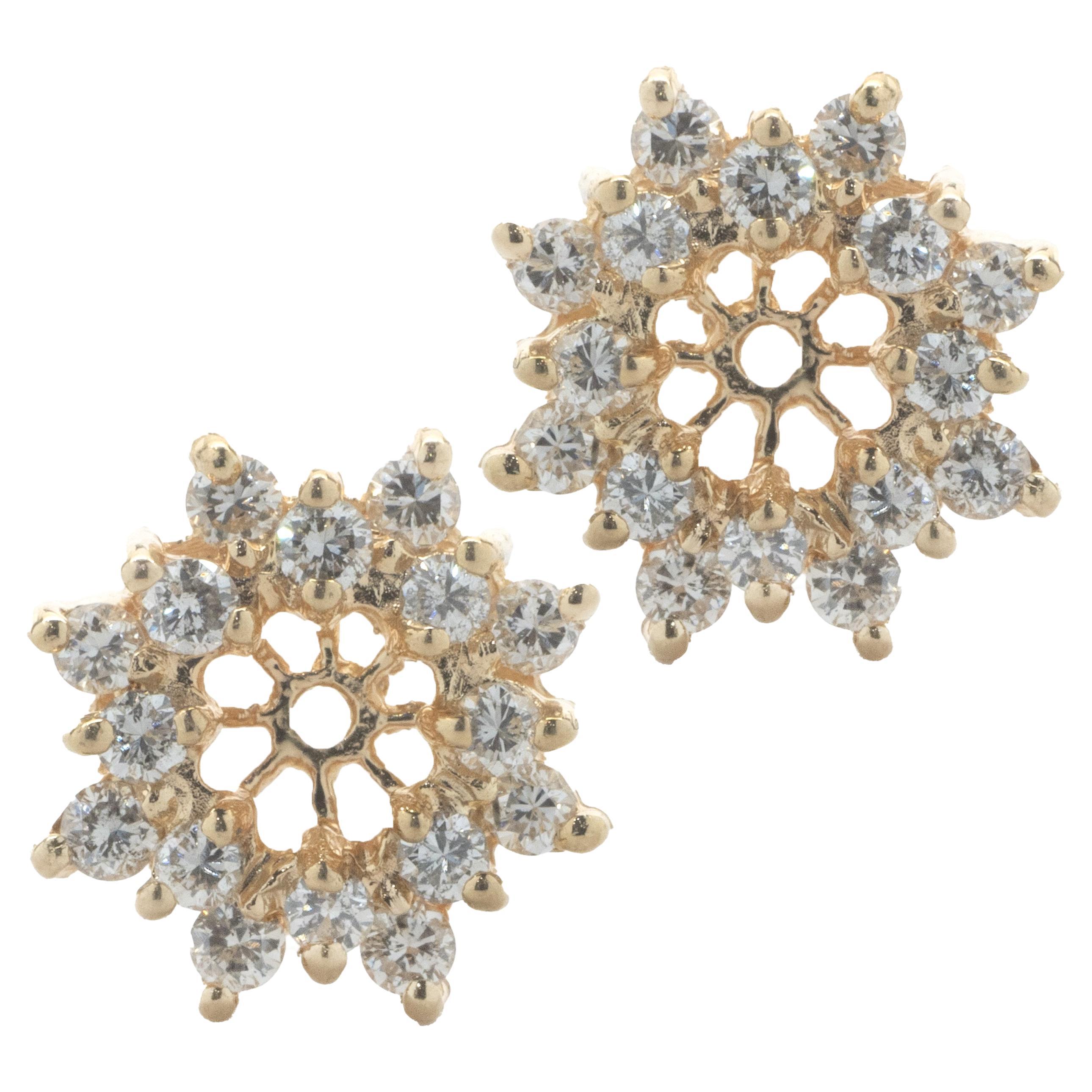 14 Karat Gelbgold Diamant-Ohrringe Enhancers