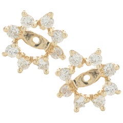 14 Karat Yellow Gold Diamond Earring Enhancers