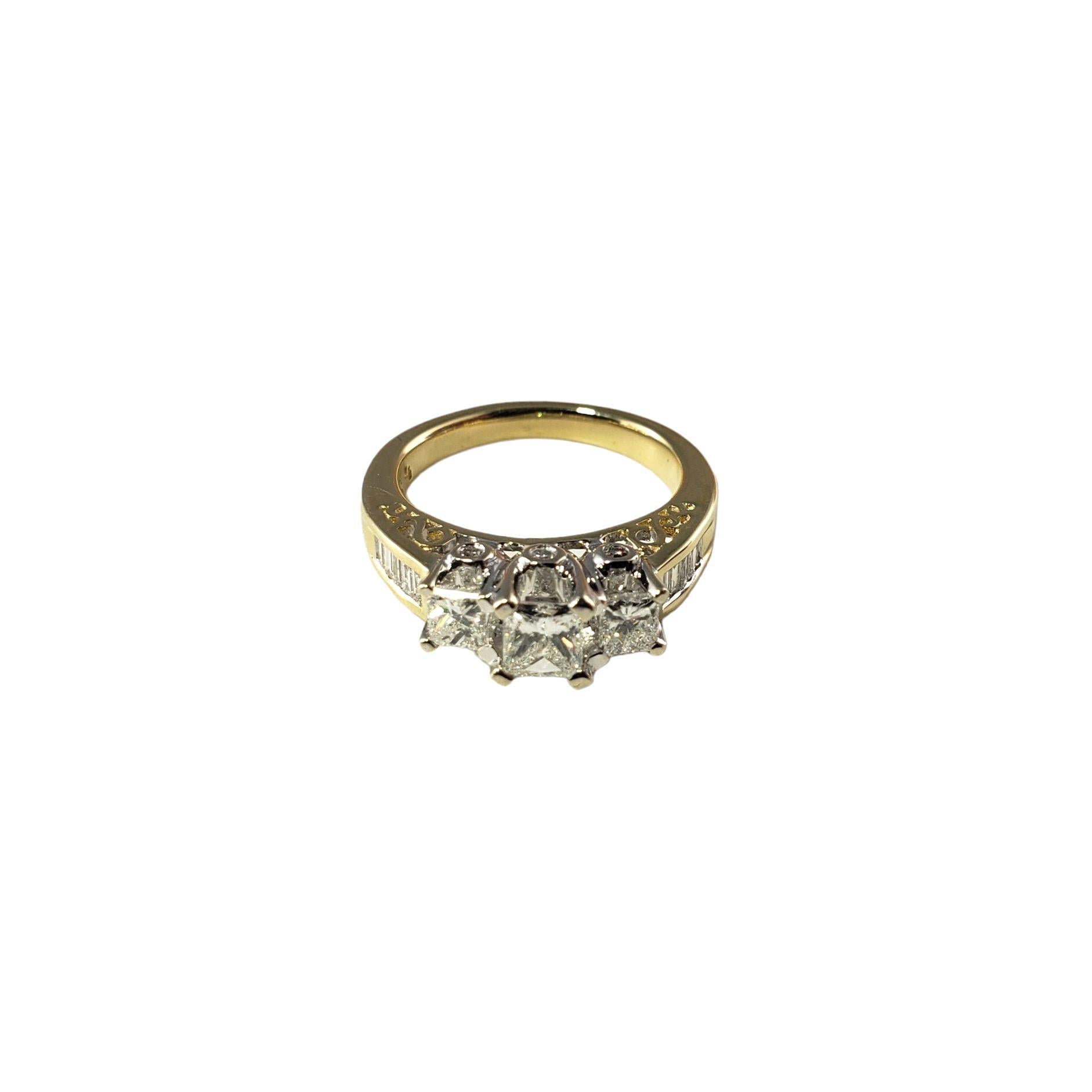 Princess Cut 14 Karat Yellow Gold Diamond Engagement Ring #13686 For Sale