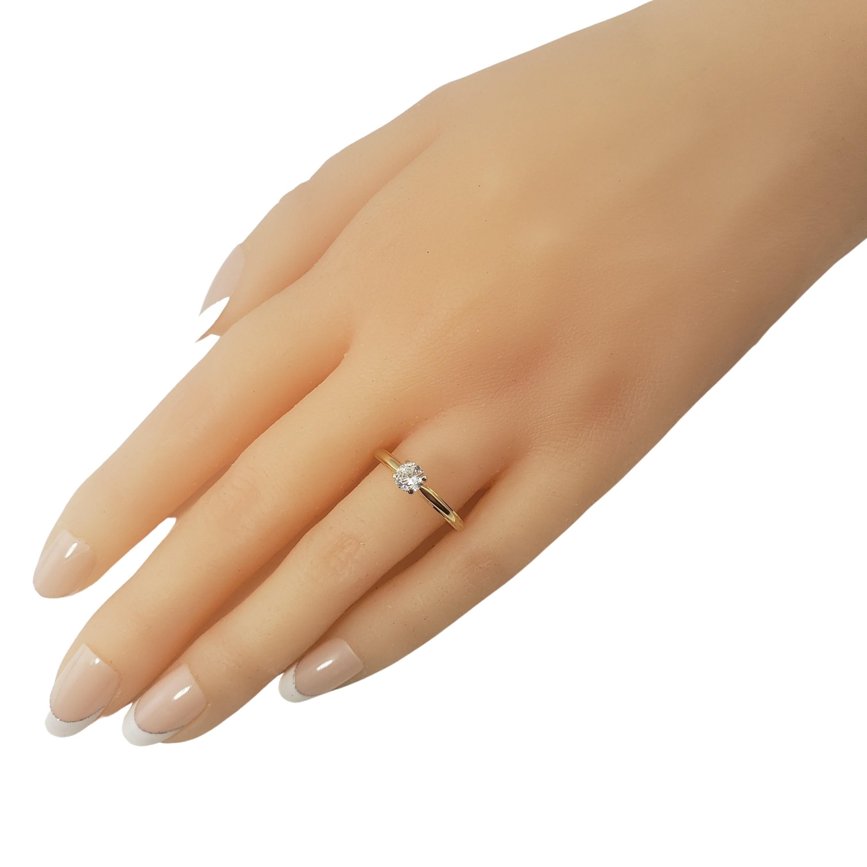 14 Karat Yellow Gold Diamond Engagement Ring For Sale 1