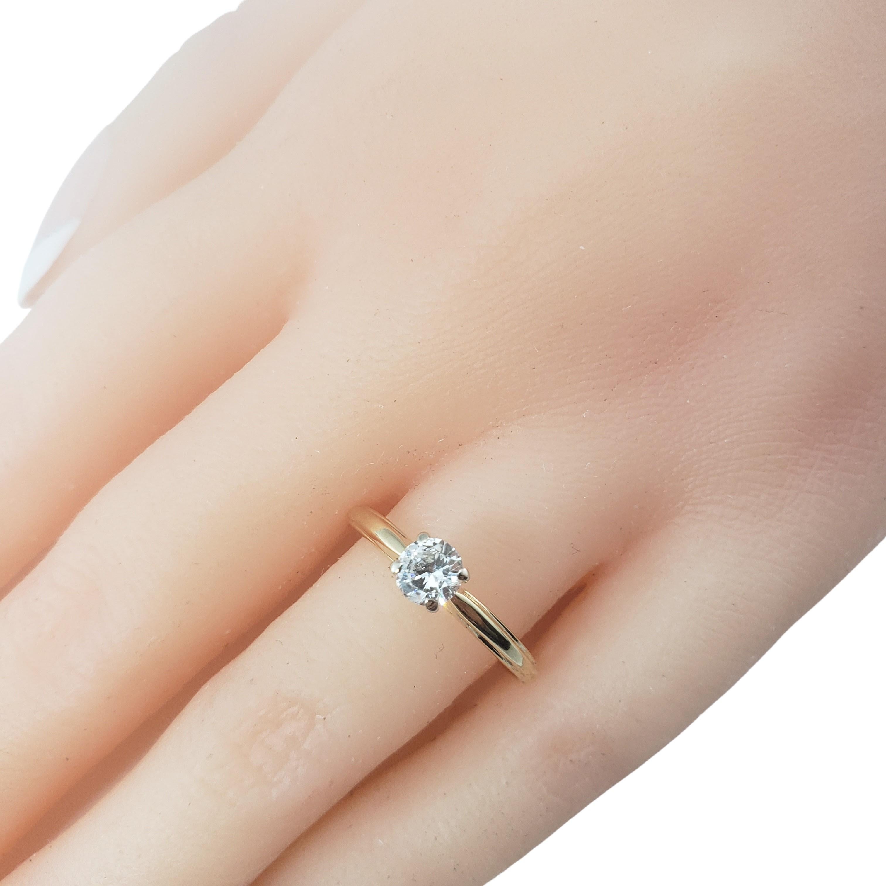 14 Karat Yellow Gold Diamond Engagement Ring For Sale 2