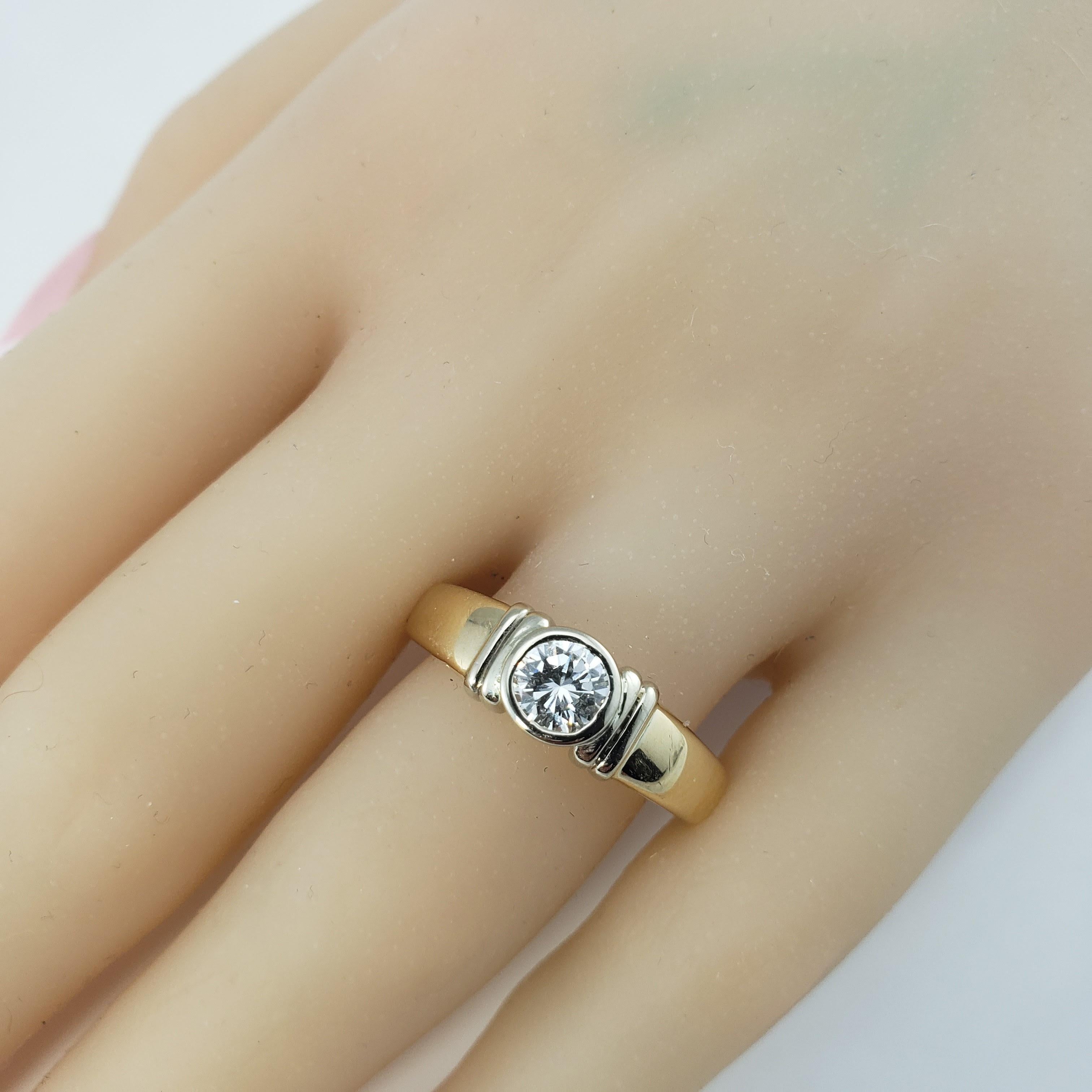 14 Karat Yellow Gold Diamond Engagement Ring For Sale 2