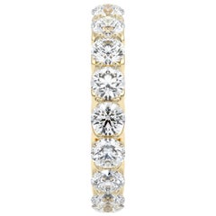 14 Karat Yellow Gold Diamond Eternal Fit Eternity Band Features 4.50 Carat