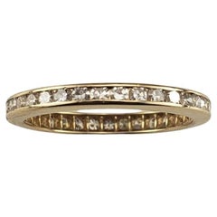 14 Karat Yellow Gold Diamond Eternity Band Ring Size 6 #19201