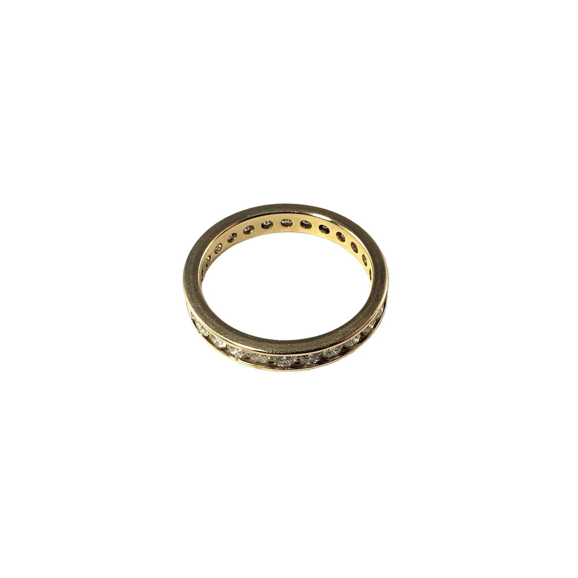 Round Cut 14 Karat Yellow Gold Diamond Eternity Band Ring Size 6.25 #14214 For Sale