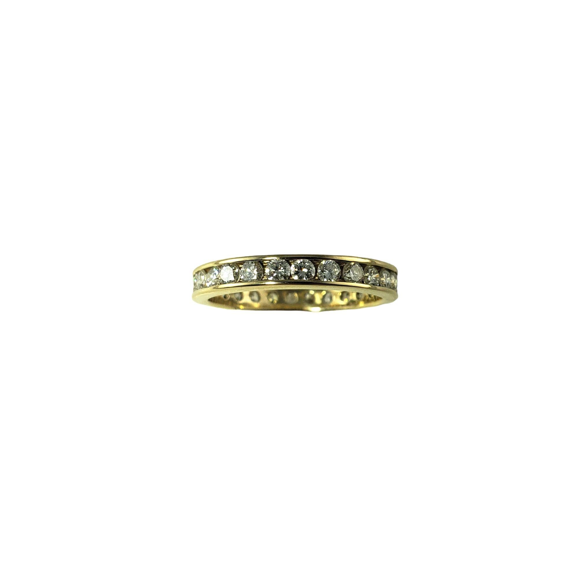 14 Karat Yellow Gold Diamond Eternity Band Ring Size 6.25 #14214 In Good Condition For Sale In Washington Depot, CT