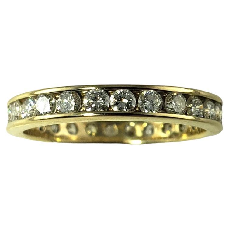 14 Karat Yellow Gold Diamond Eternity Band Ring Size 6.25 #14214 For Sale