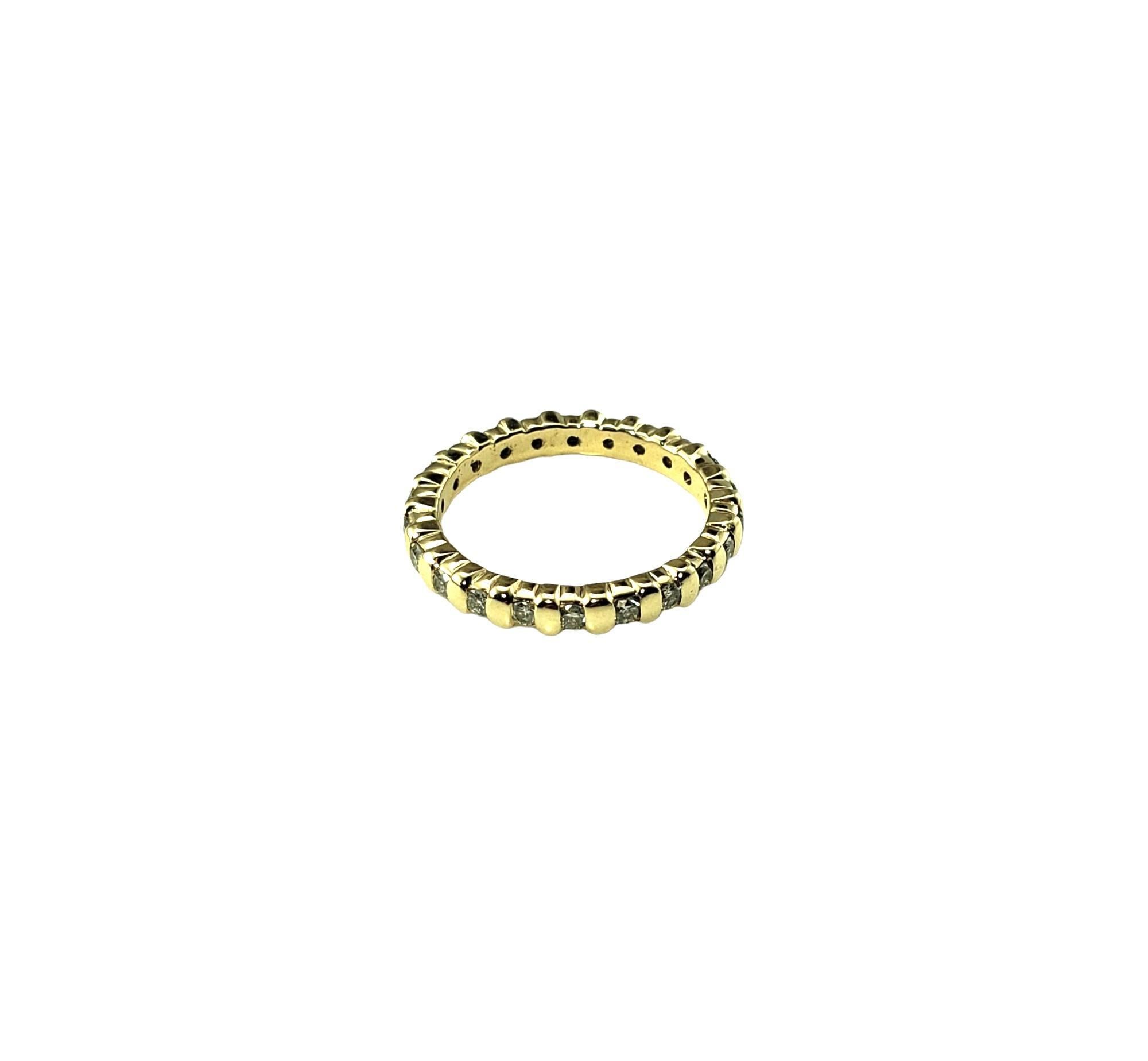 14 Karat Yellow Gold Diamond Eternity Band Size 6 #15537 In Good Condition For Sale In Washington Depot, CT