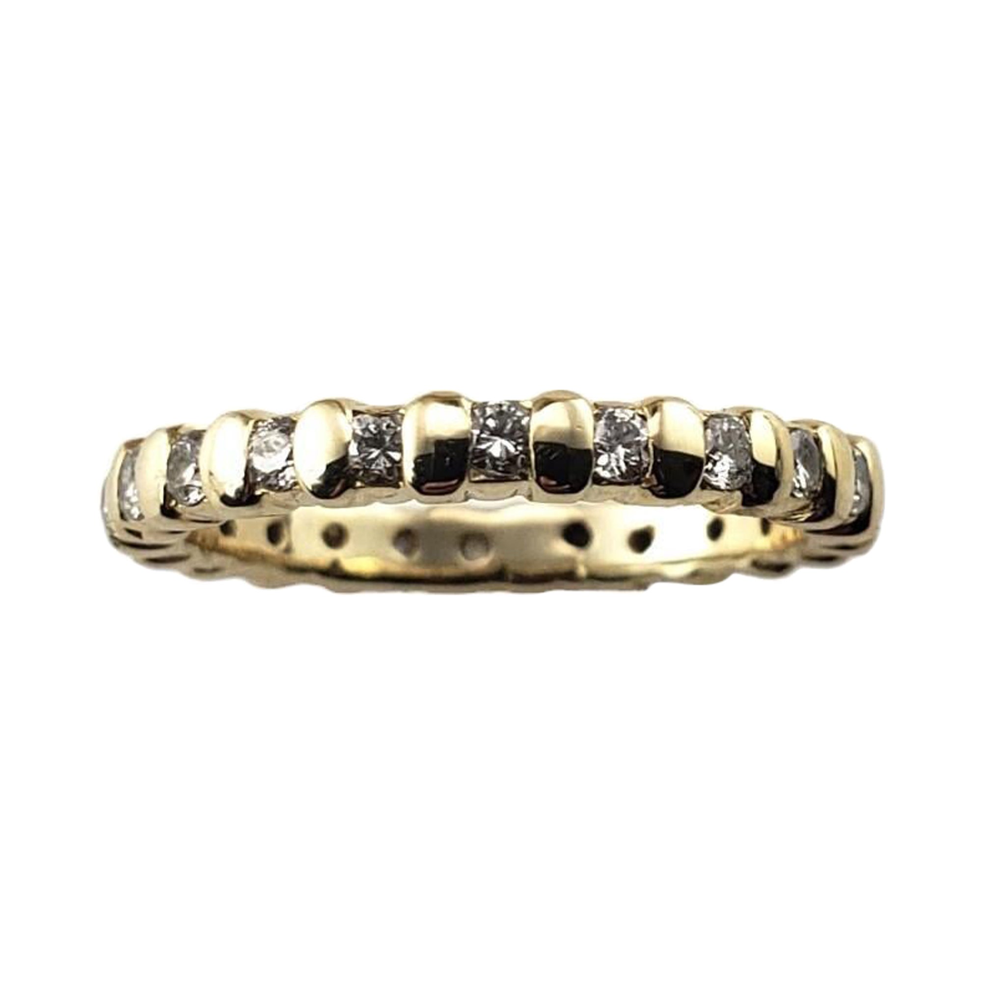 Fascia per l'eternità in oro giallo 14 carati con diamanti, misura 6 #15537