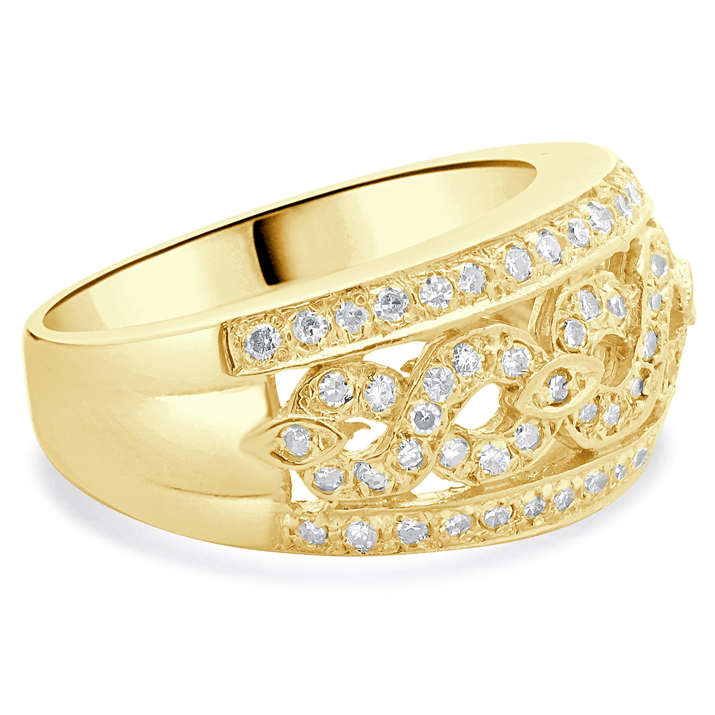 Bague en or jaune 14 carats avec diamant en forme de 8 Excellent état - En vente à Scottsdale, AZ