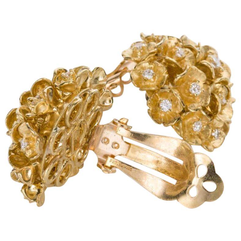 Paire De Clips Bombés Vintage – Métal Argenté Avec Oxydes, Sans Marque, Occasion