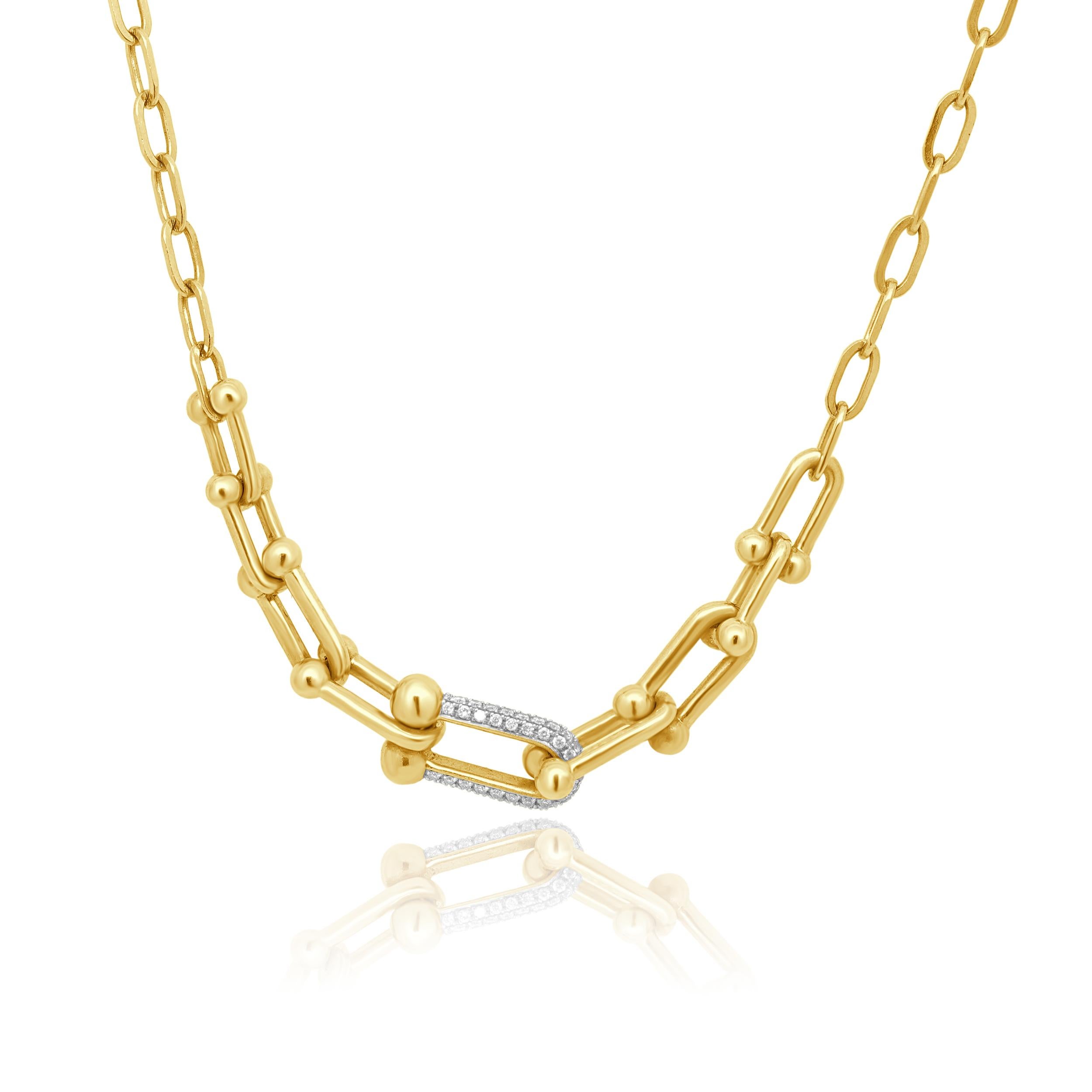 Diseñador: custom
Material: oro amarillo de 14 quilates
Diamantes: 60 talla redonda = 0,21ctw
Color: G
Claridad: VS2
Dimensiones: el collar mide aproximadamente 45 cm de largo
Peso: 10,48 gramos
