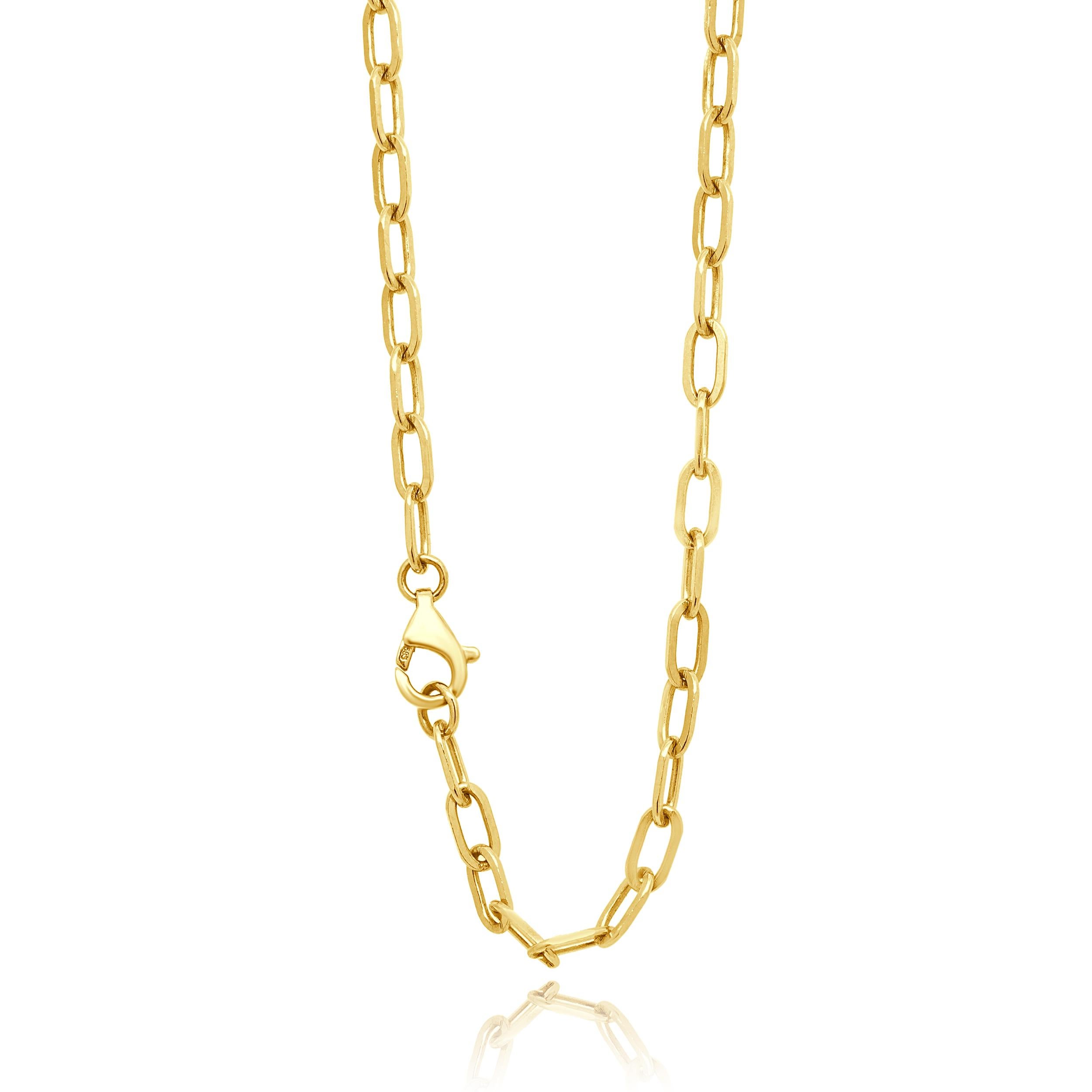 Collar de Eslabones de Diamantes en Oro Amarillo de 14 Kilates Corte redondo en venta