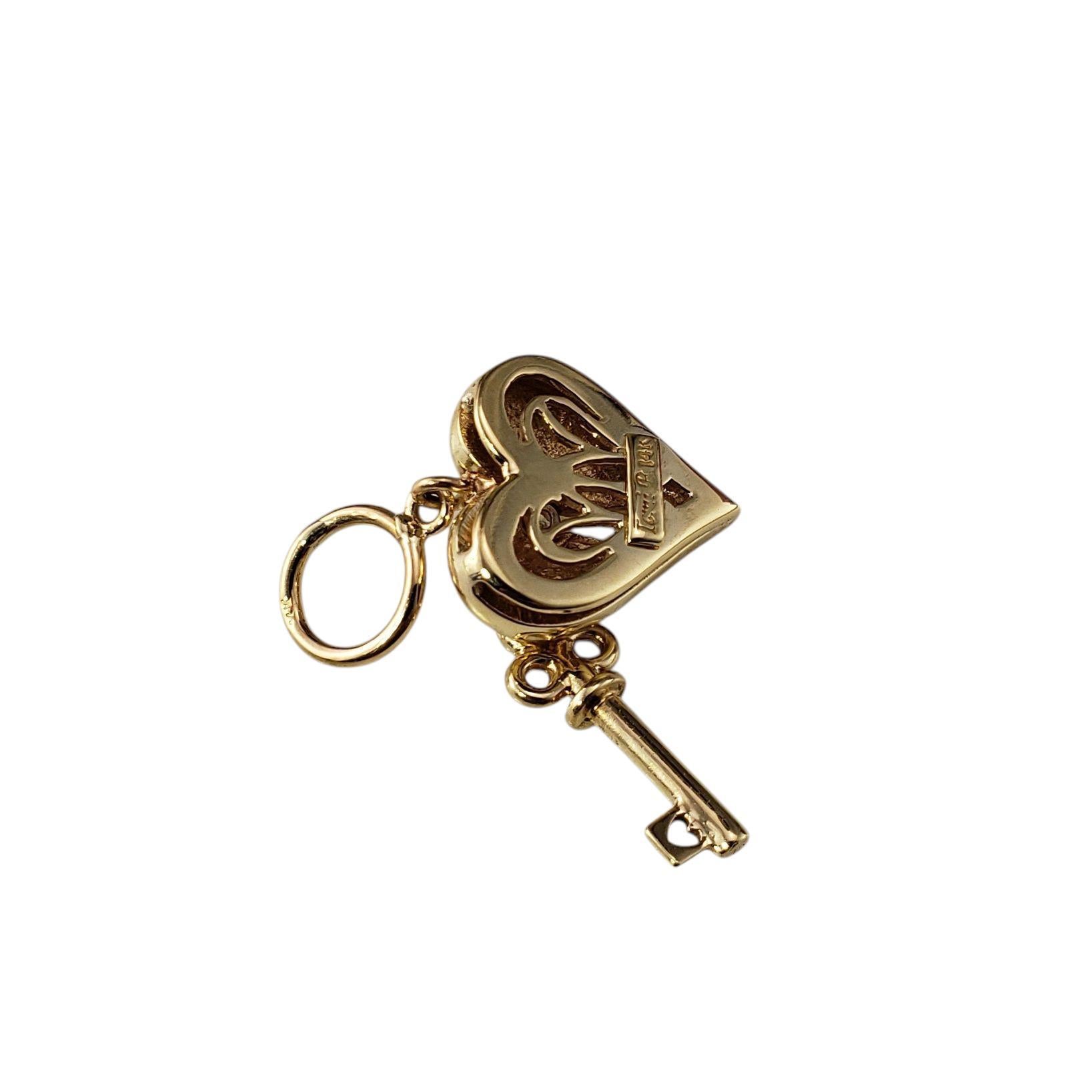 14 Karat Gelbgold Diamant-Herz- und Schlüsselanhänger #21817 (Brillantschliff) im Angebot
