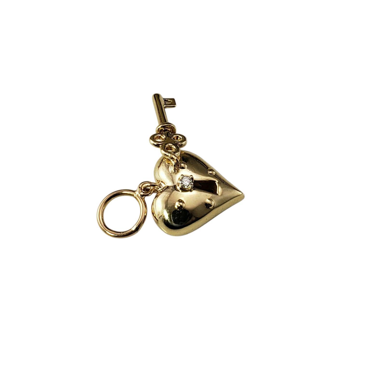 14 Karat Gelbgold Diamant-Herz- und Schlüsselanhänger #21817 im Zustand „Gut“ im Angebot in Washington Depot, CT