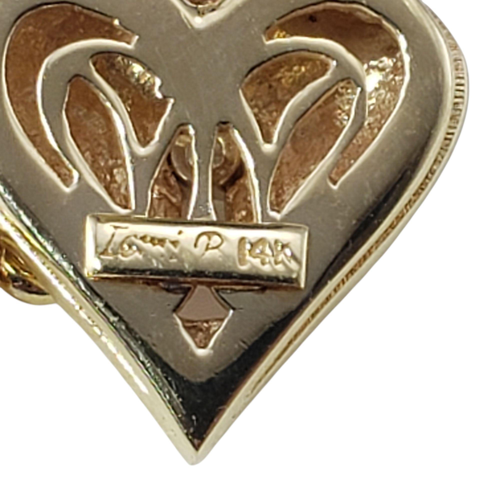 14 Karat Gelbgold Diamant-Herz- und Schlüsselanhänger #21817 Damen im Angebot