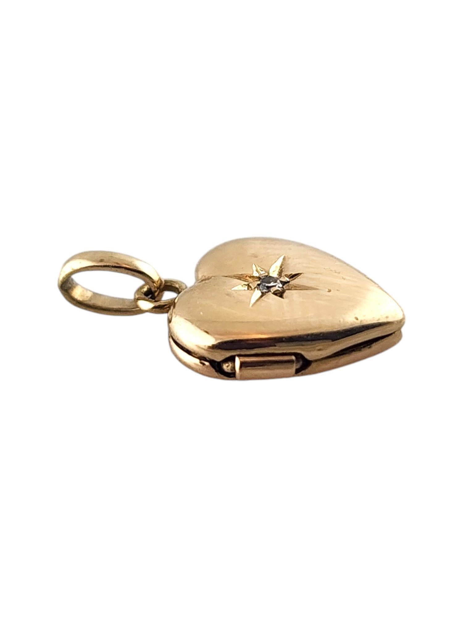 Single Cut 14 Karat Yellow Gold Diamond Heart Locket #19120