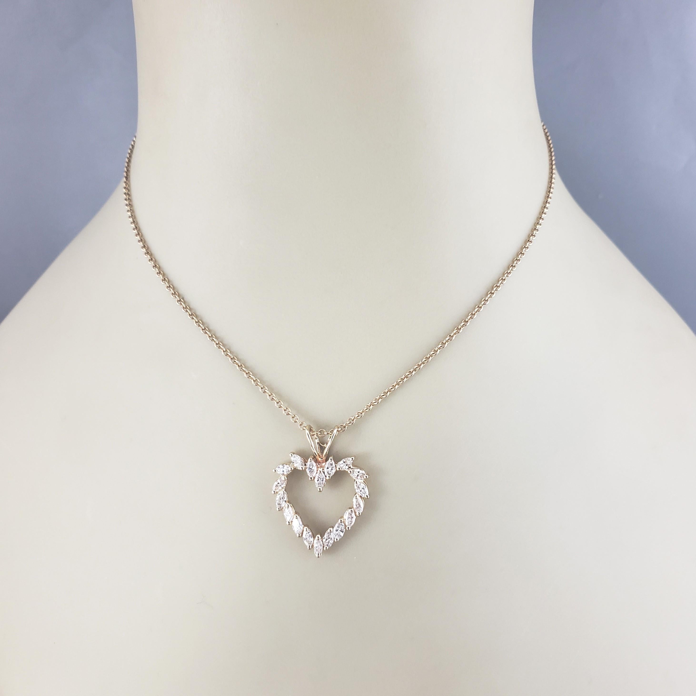 14 Karat Yellow Gold Diamond Heart Pendant #16839 For Sale 2