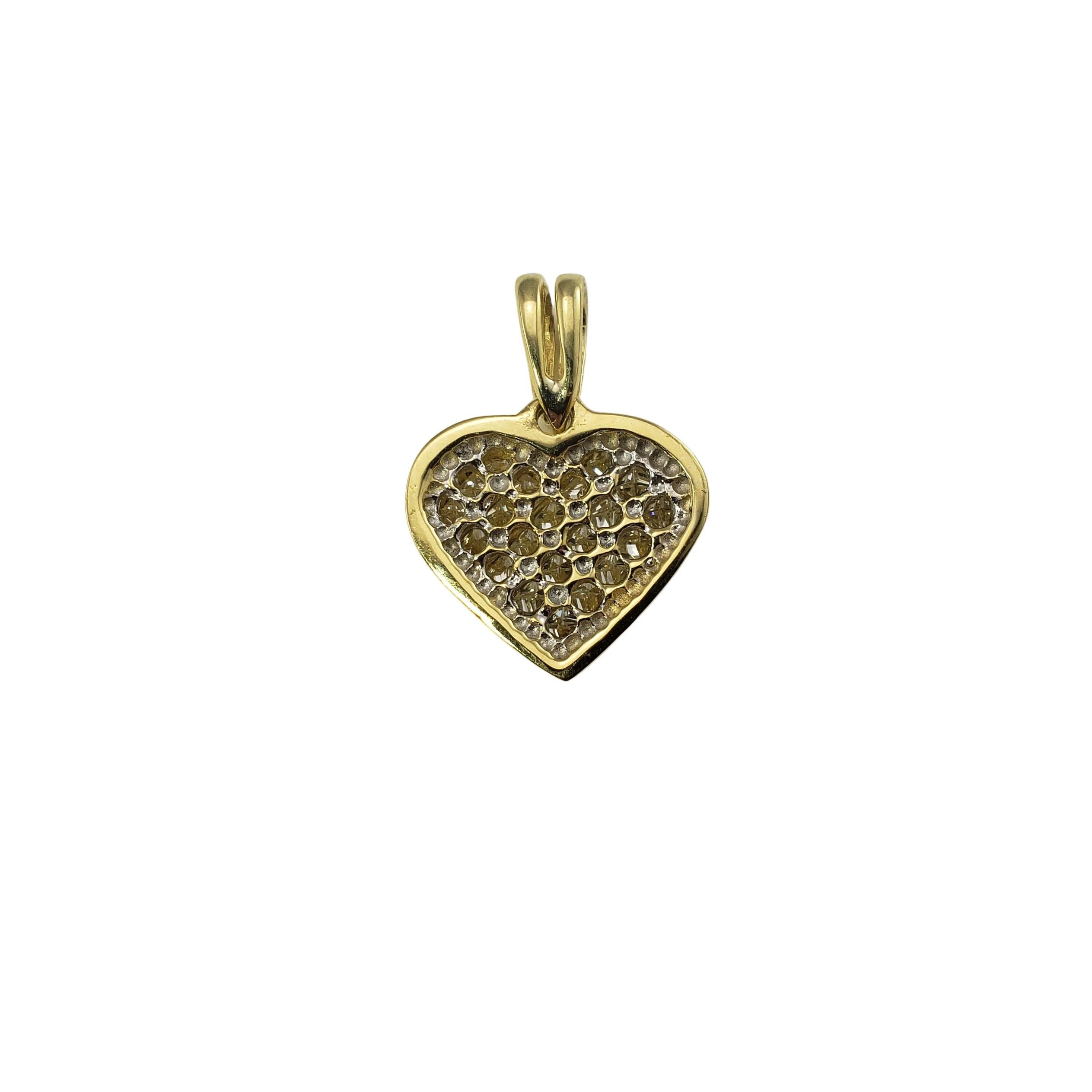 14 Karat Yellow Gold Diamond Heart Pendant In Good Condition In Washington Depot, CT