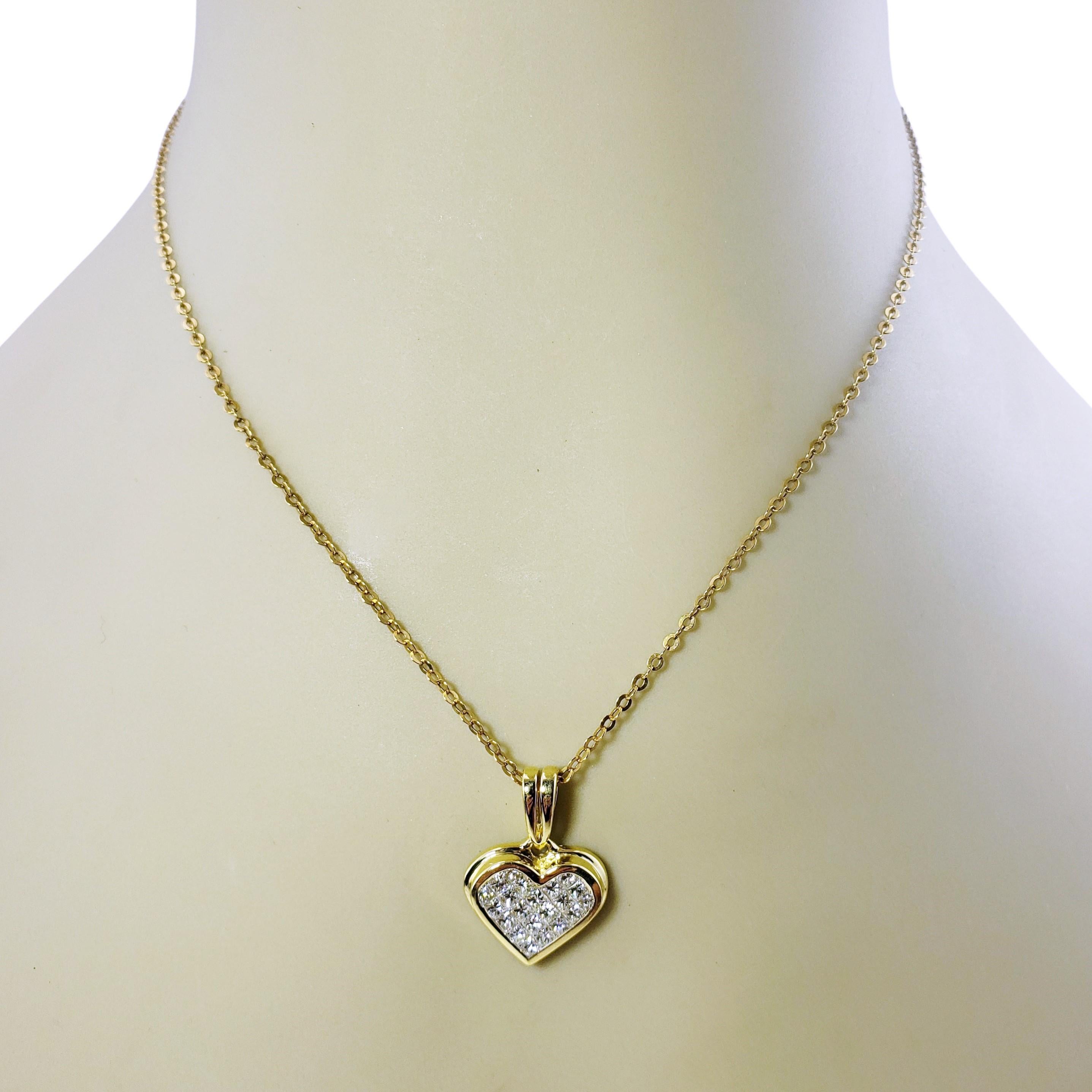Women's 14 Karat Yellow Gold Diamond Heart Pendant
