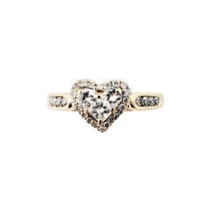 14 Karat Yellow Gold Diamond Heart Ring