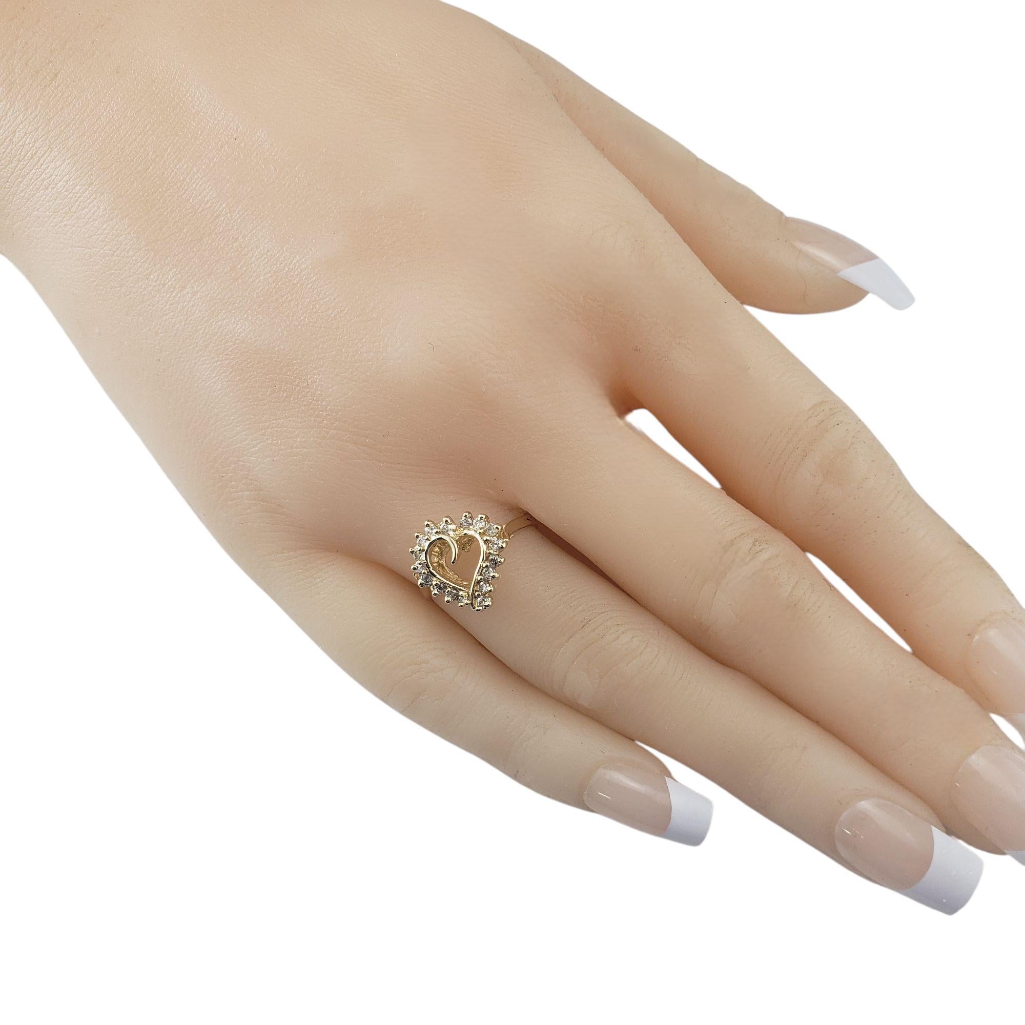 Bague cœur en or jaune 14 carats, taille 5,25-5,5 #21445 en vente 1
