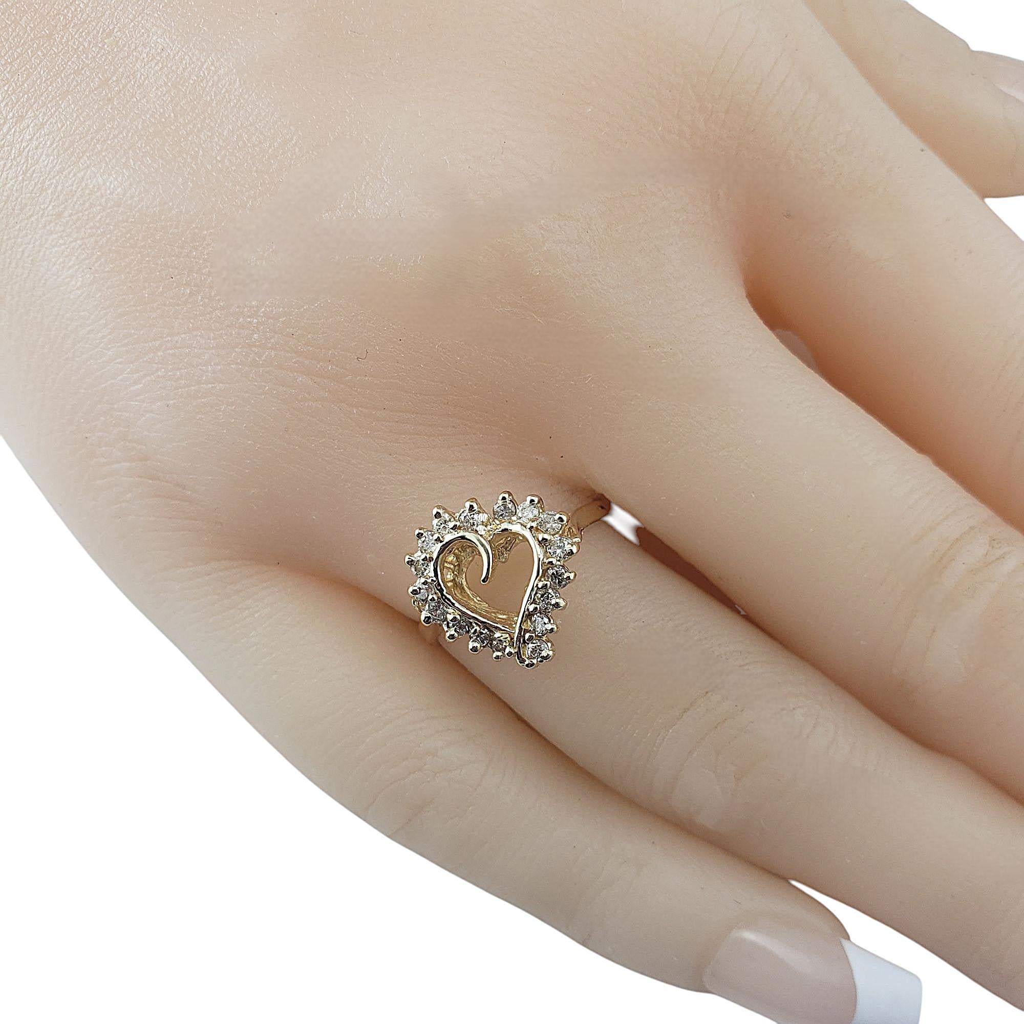 Bague cœur en or jaune 14 carats, taille 5,25-5,5 #21445 en vente 2