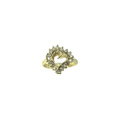 14 Karat Yellow Gold Diamond Heart Ring Size 5.25-5.5 #21445