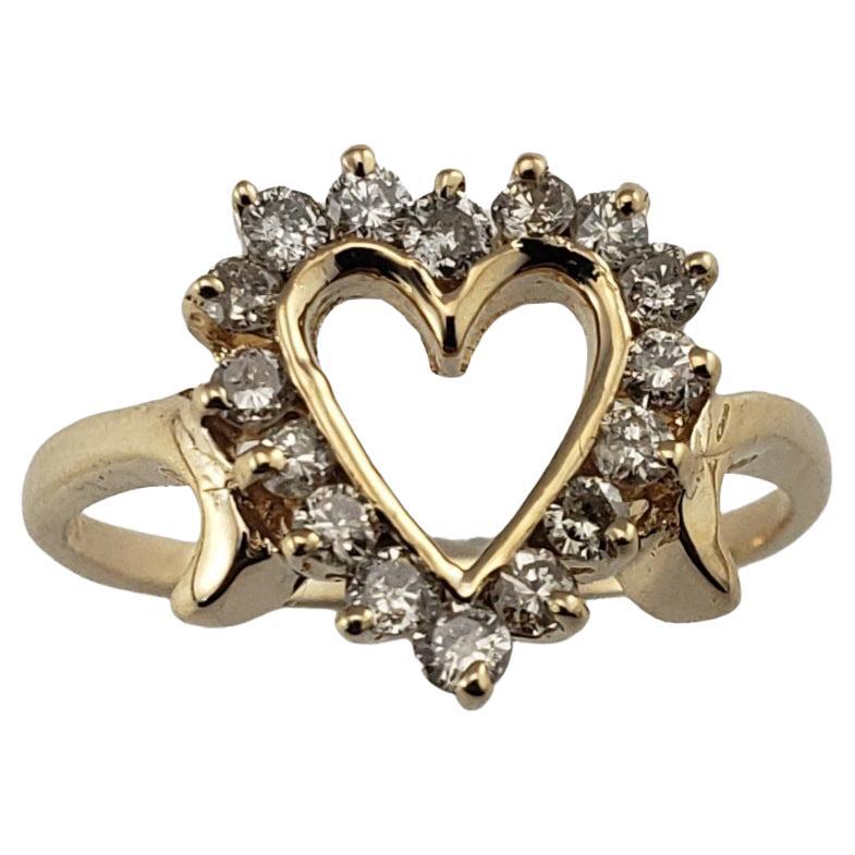 14 Karat Yellow Gold Heart Shaped Peridot and Diamond Ring For Sale at ...