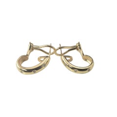 14 Karat Yellow Gold Diamond Hoop Earrings #22587
