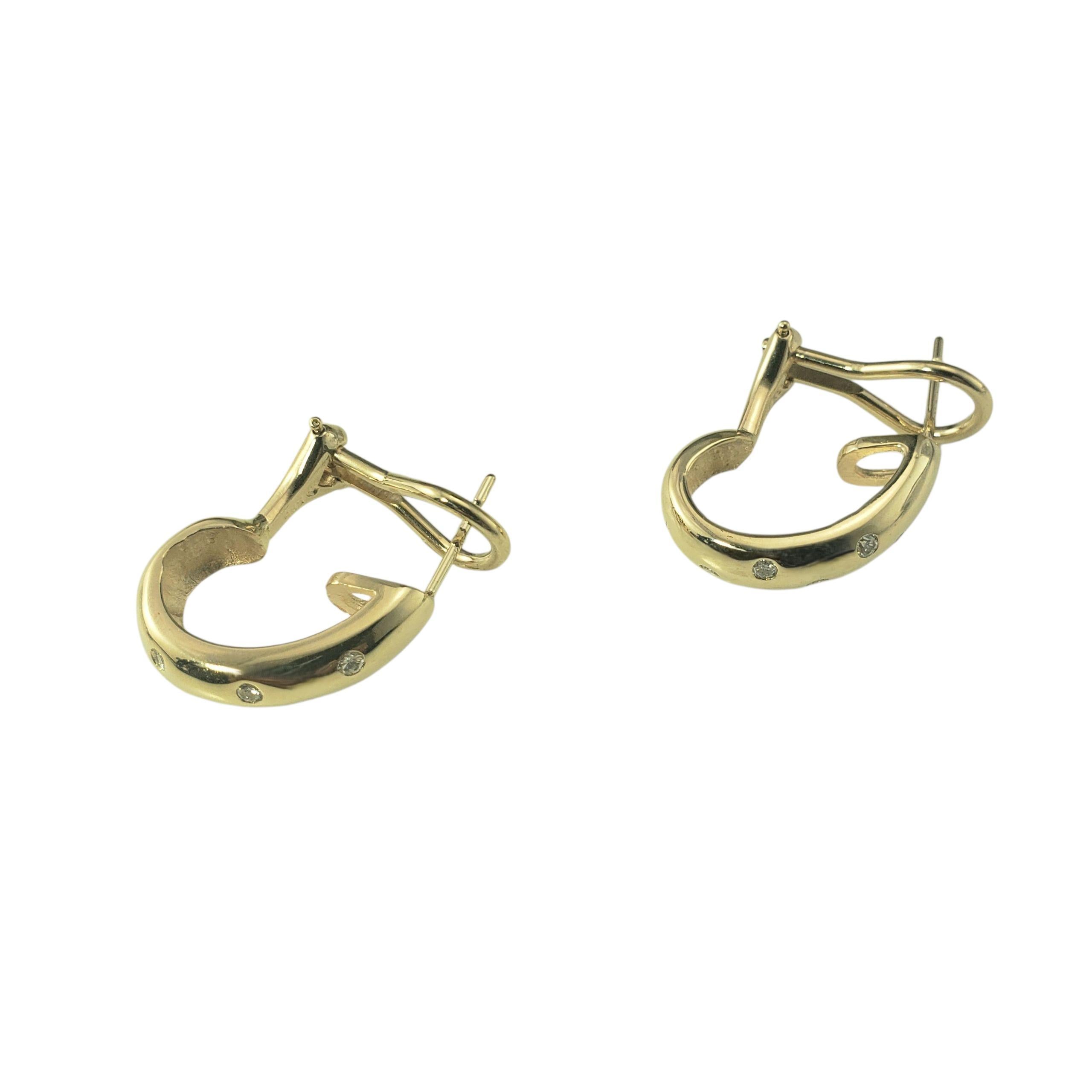 Taglio brillante Orecchini a cerchio con diamanti in oro giallo 14 carati #22587 in vendita