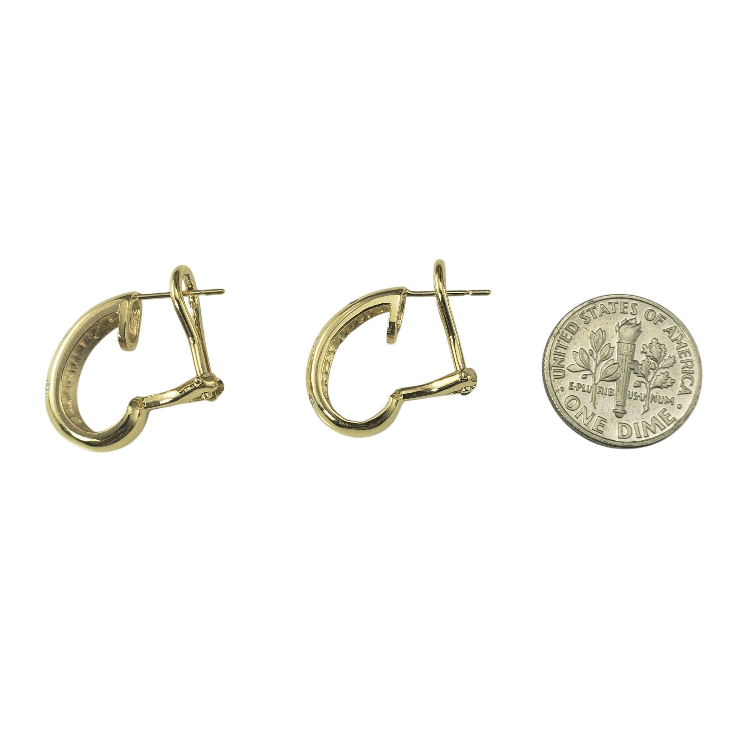 Donna Orecchini a cerchio con diamanti in oro giallo 14 carati #22587 in vendita