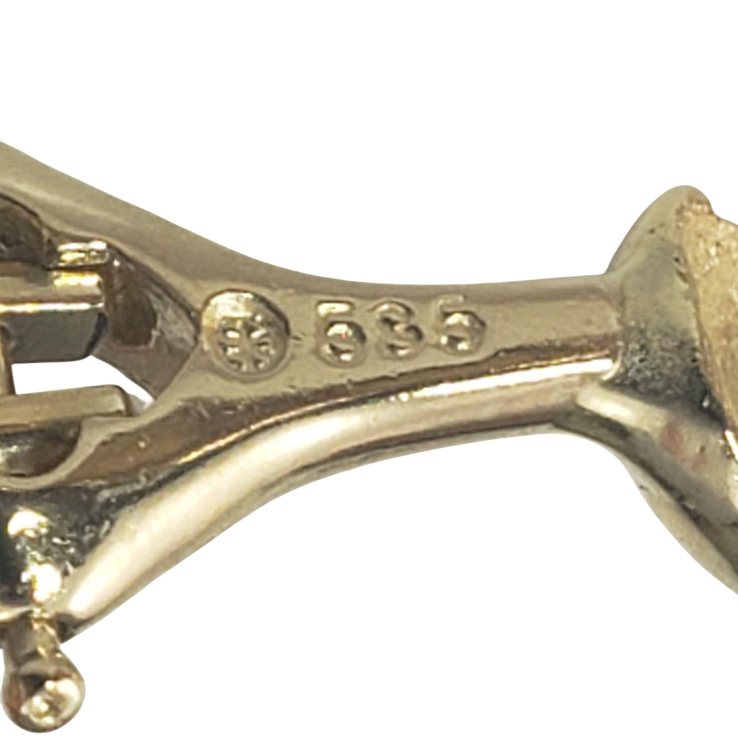 Orecchini a cerchio con diamanti in oro giallo 14 carati #22587 in vendita 1