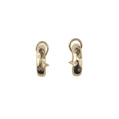 14 Karat Yellow Gold Diamond Hoop Earrings #22587