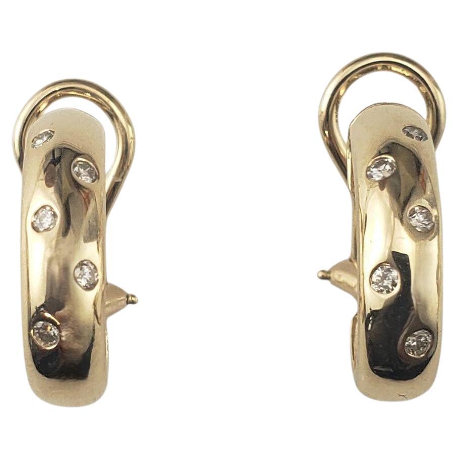 Boucles d'oreilles en or jaune 14 carats avec diamants #24780