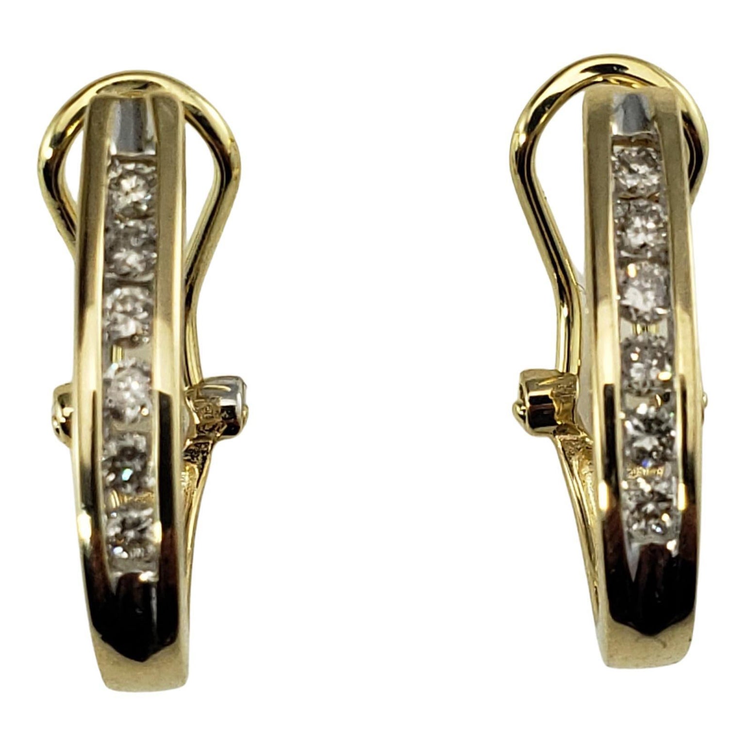 14 Karat Gelbgold Diamant-Ohrringe mit Creolen