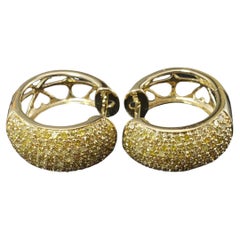 14 Karat Yellow Gold Diamond Huggie Earrings #16104