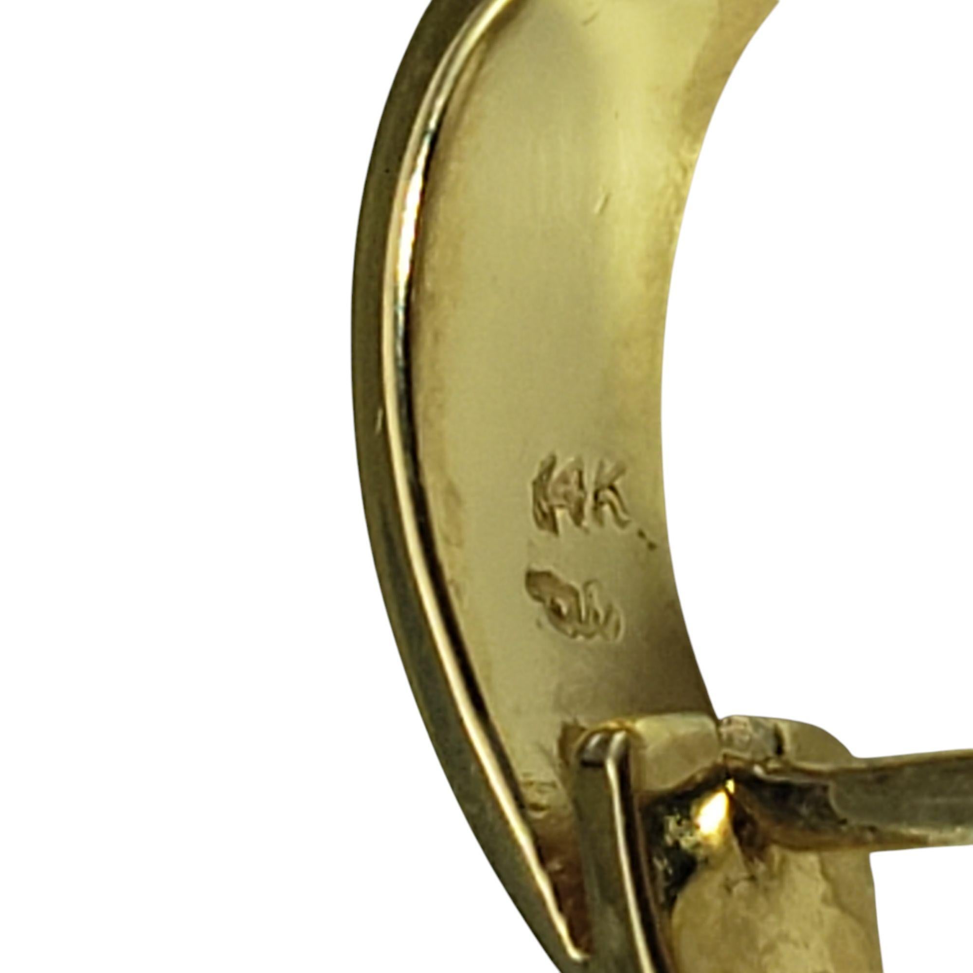 14 Karat Yellow Gold Diamond Huggie Hoop Earrings #21418 For Sale 1