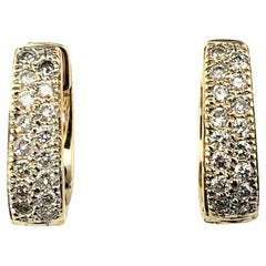 14 Karat Gelbgold Diamant Huggie Hoop-Ohrringe #21418