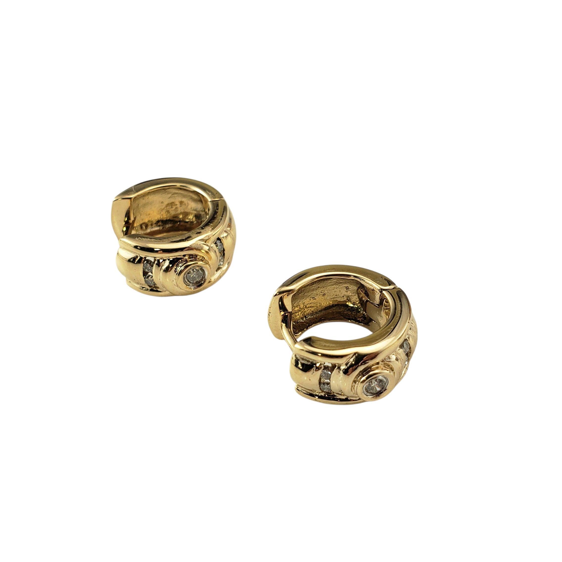 Taglio brillante Orecchini a cerchio con diamante in oro giallo 14 carati #22476 in vendita