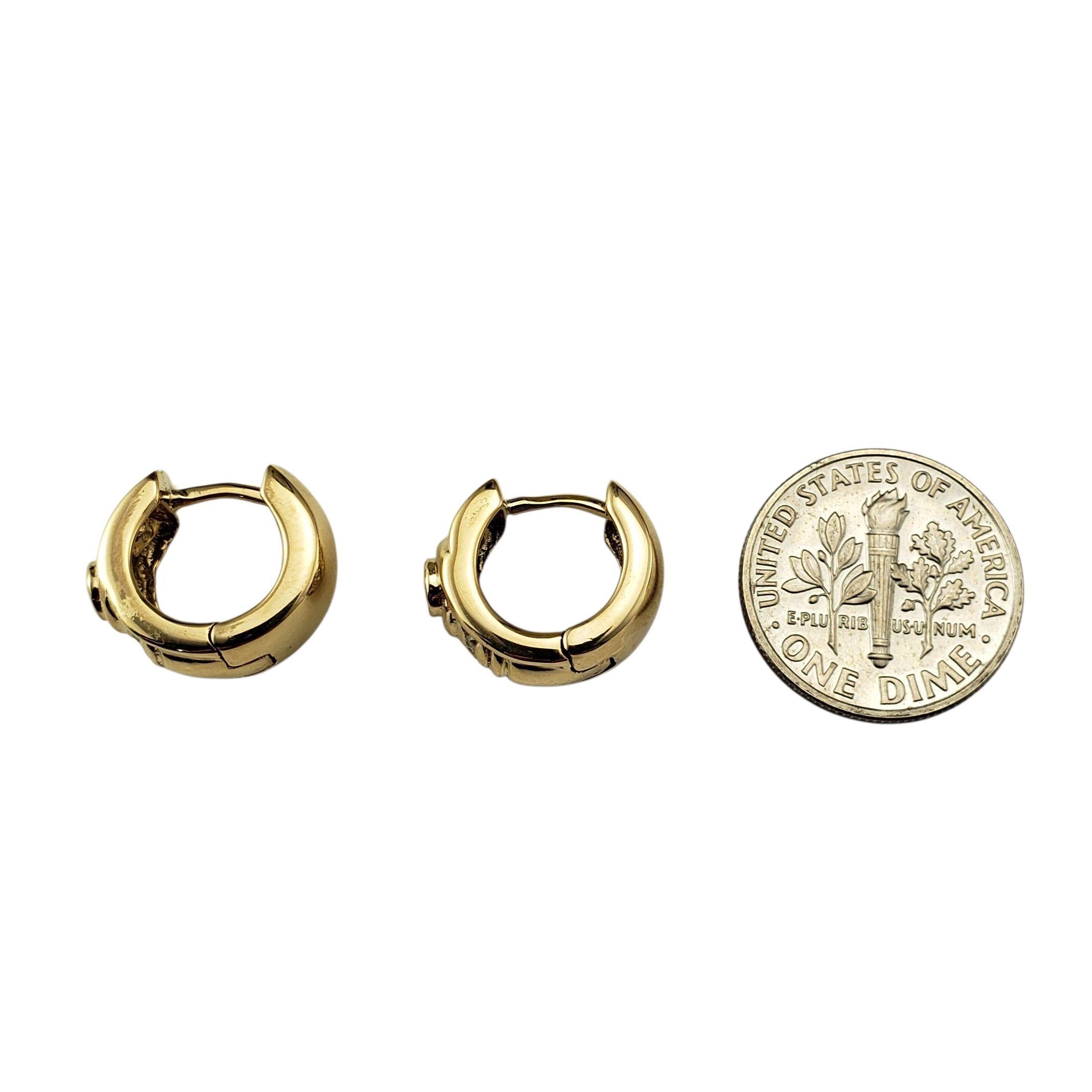 Donna Orecchini a cerchio con diamante in oro giallo 14 carati #22476 in vendita